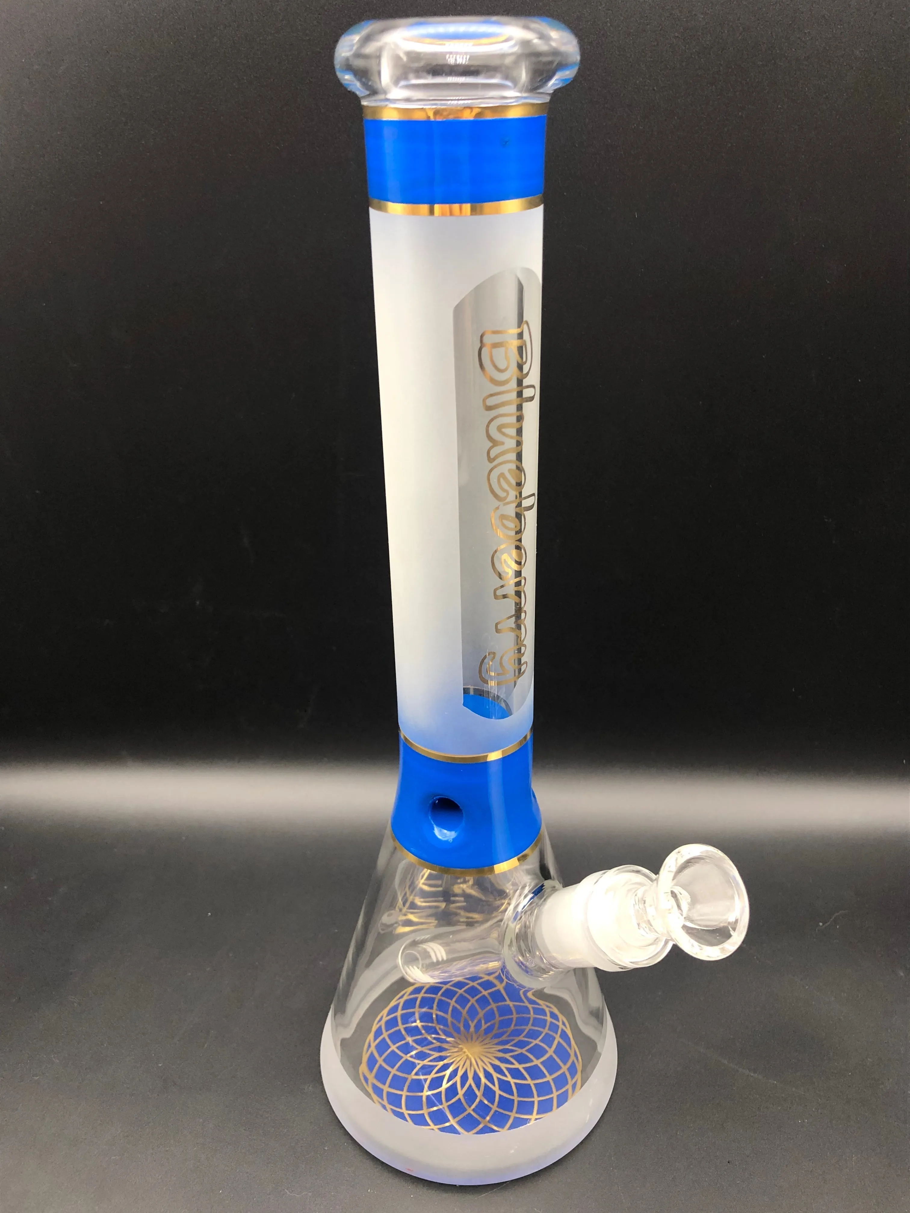 12 Blueberry Mandala-Base Sandblasted Beaker