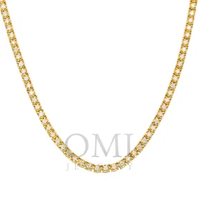 14K GOLD ROUND DIAMOND TENNIS CHAIN 7.14 CT