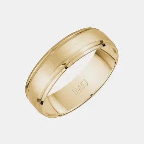 14K High Polished Rounded Beveled Edge Wedding Band