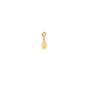 14k midi bitty hamsa charm pendant with spring ring