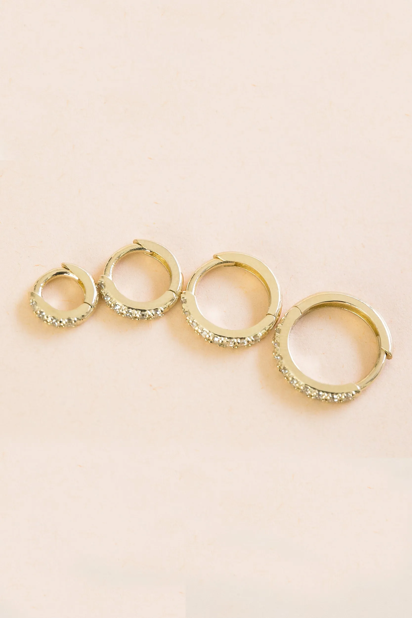 16g Cz or Lab or Natural Diamond  Piercing Earring  Clicker Hoop Ring-14K 18K Solid Gold