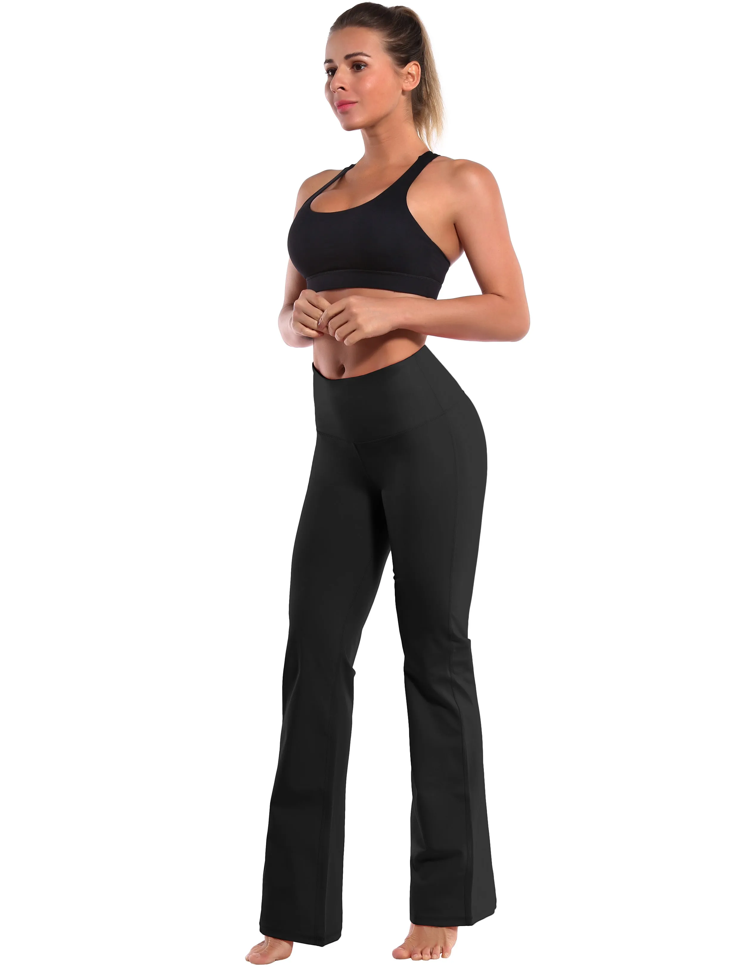 29 31 33 35 37 High Waist Bootcut Leggings Black ins_yogastudio