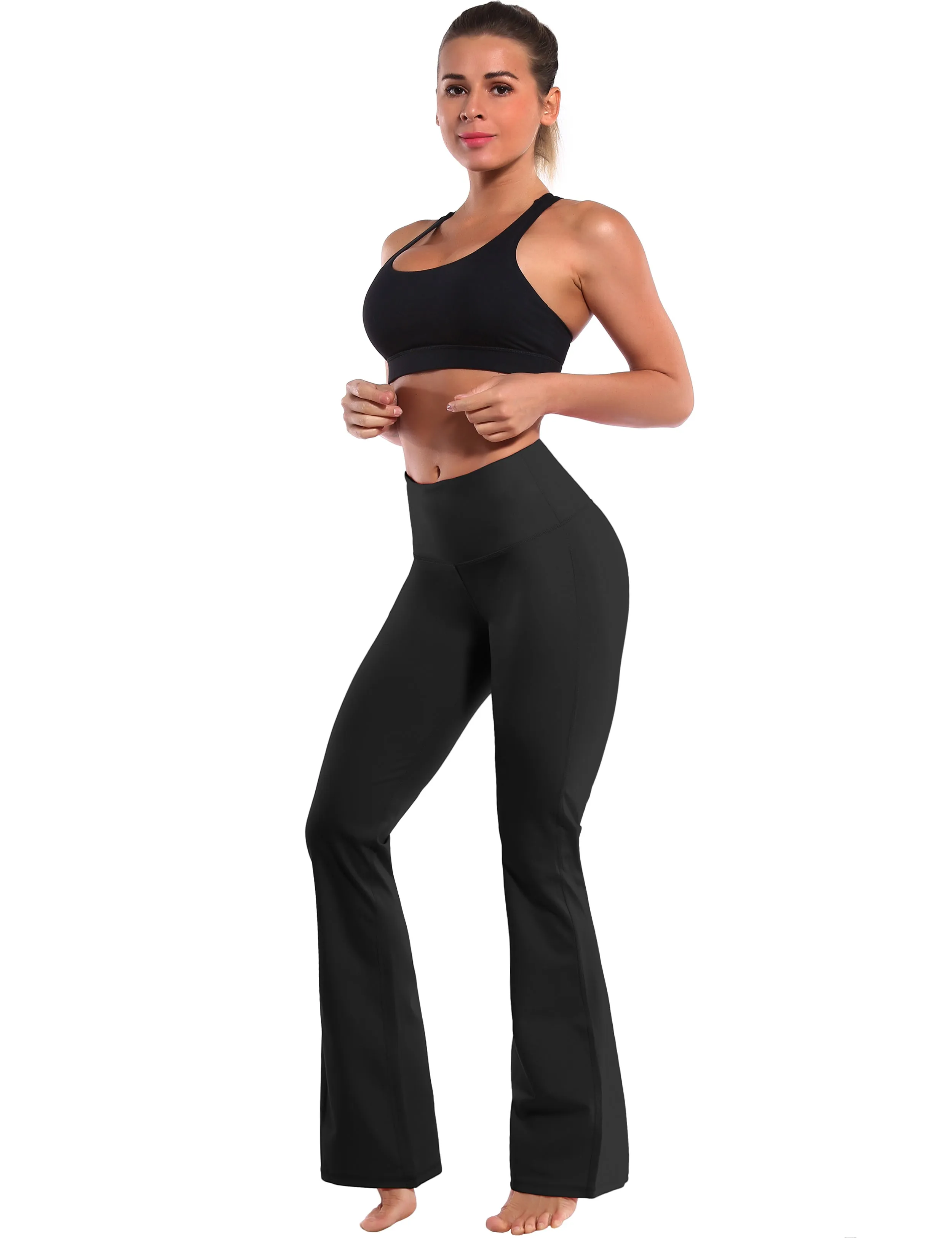 29 31 33 35 37 High Waist Bootcut Leggings Black ins_yogastudio