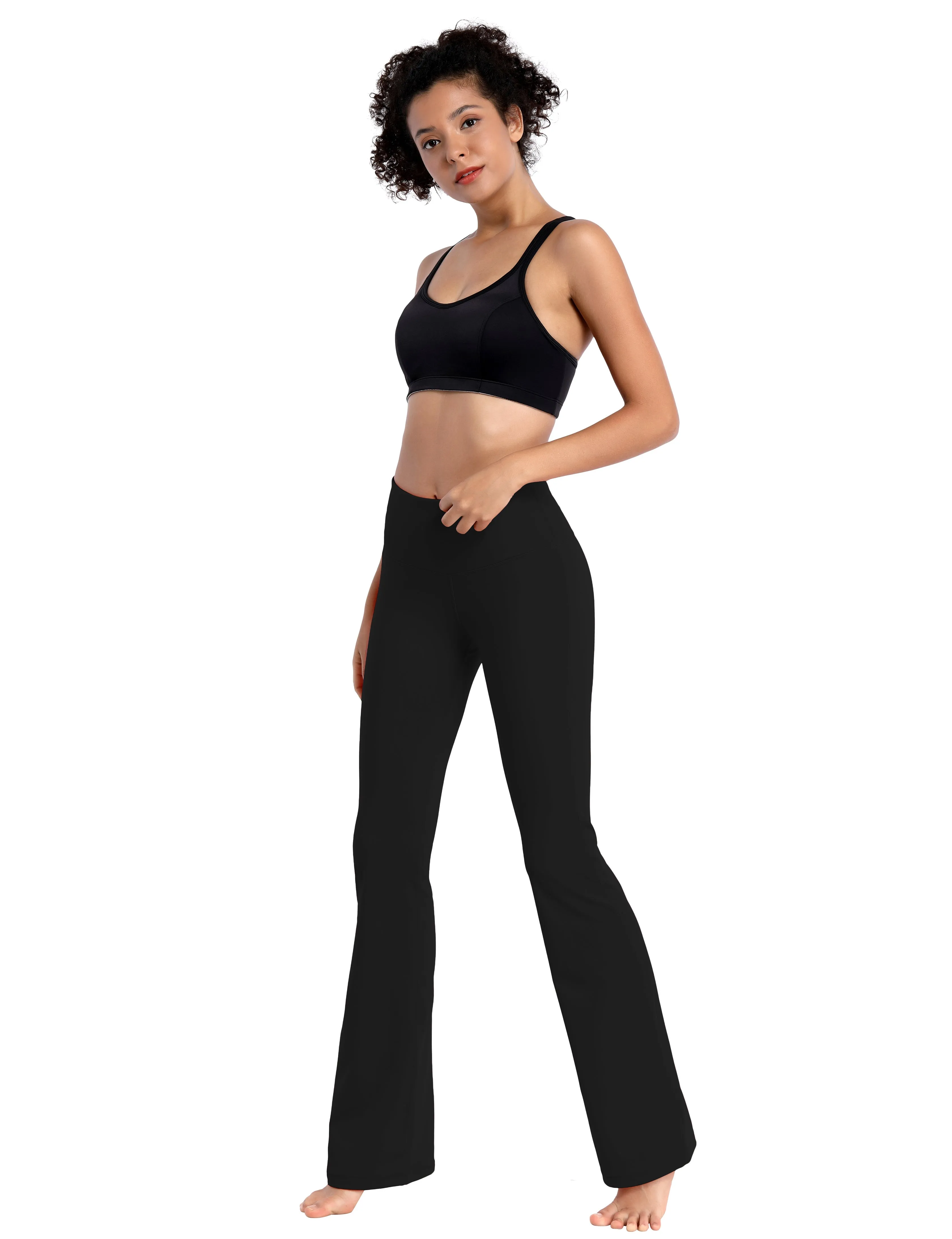 29 31 33 35 37 High Waist Bootcut Leggings Black ins_yogastudio