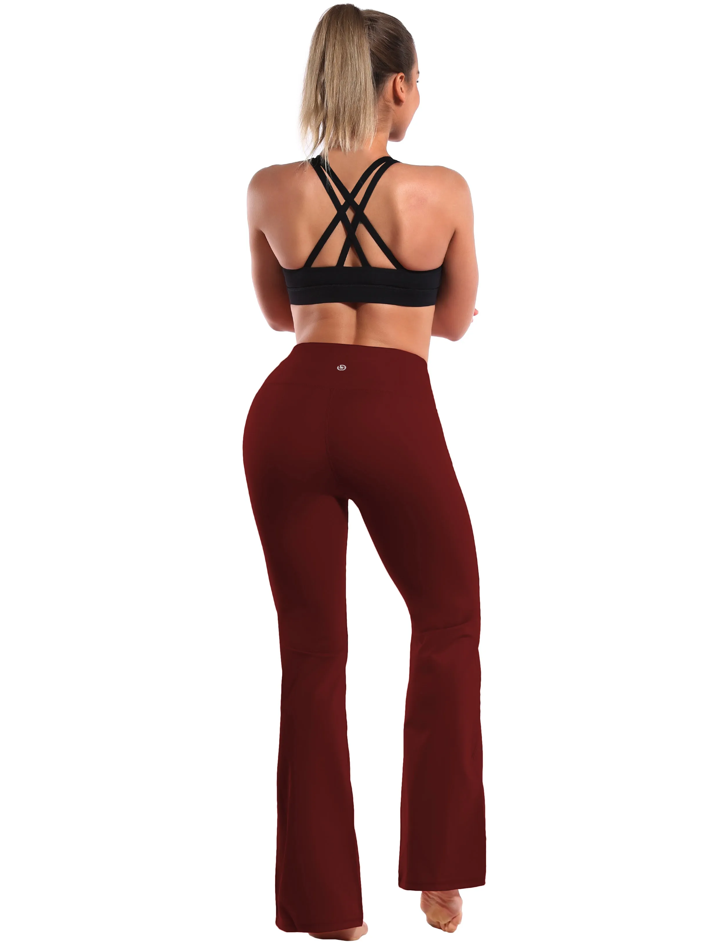 29" 31" 33" 35" 37" High Waist Bootcut Leggings Cherryred