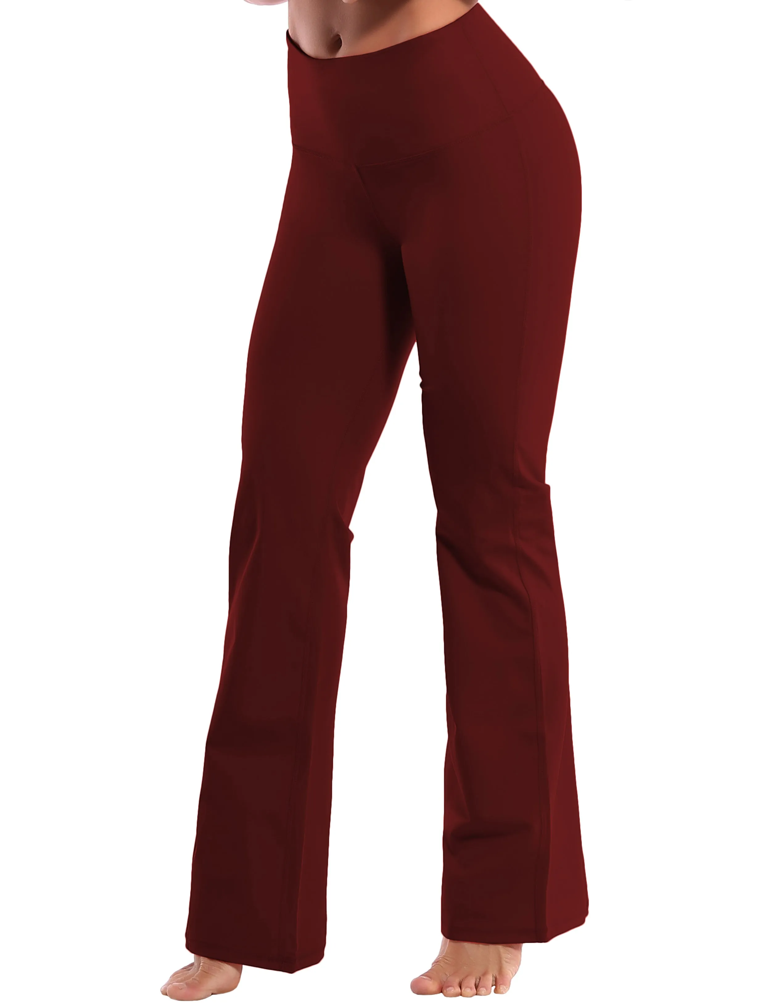 29" 31" 33" 35" 37" High Waist Bootcut Leggings Cherryred