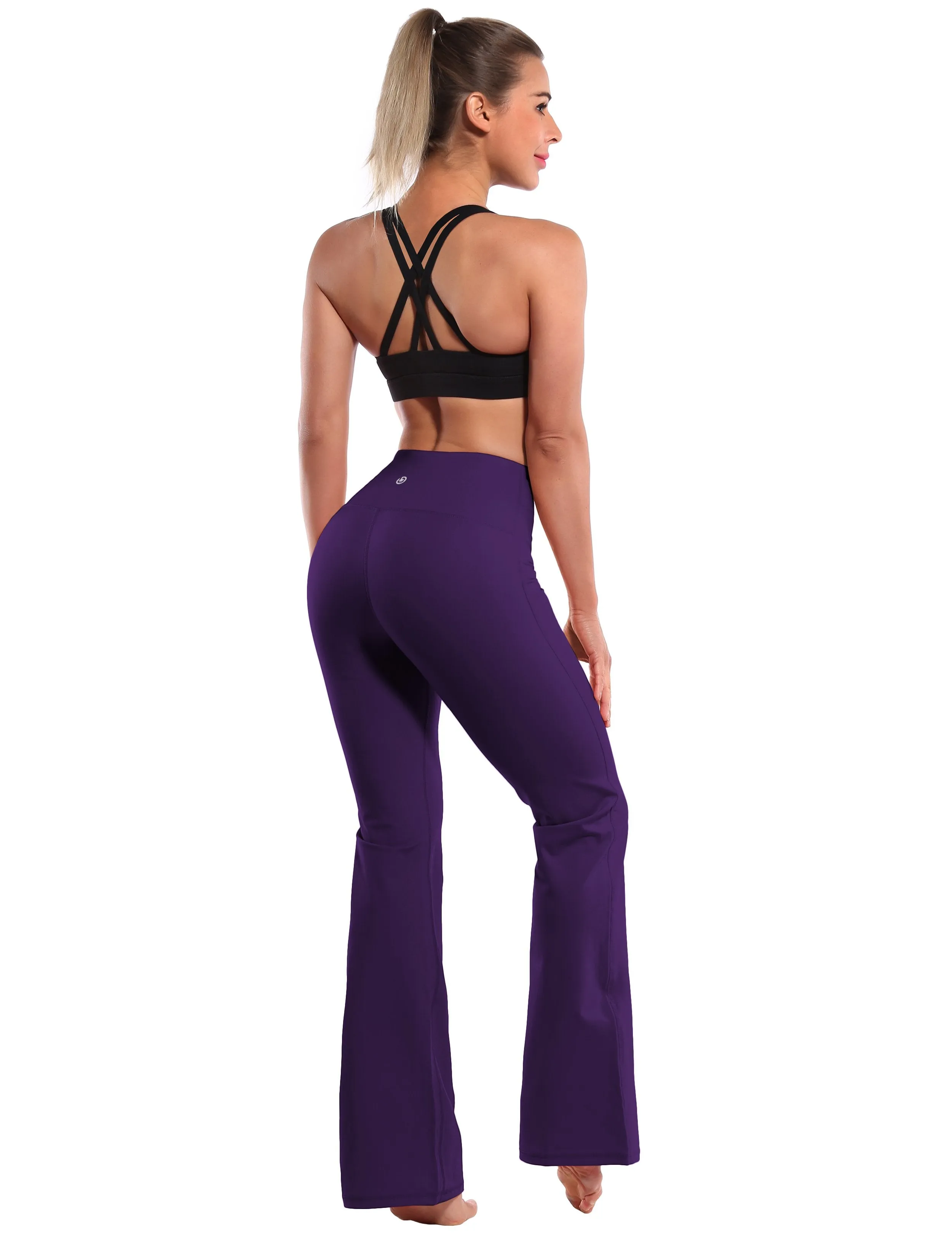 29" 31" 33" 35" 37" High Waist Bootcut Leggings Eggplantpurple ins