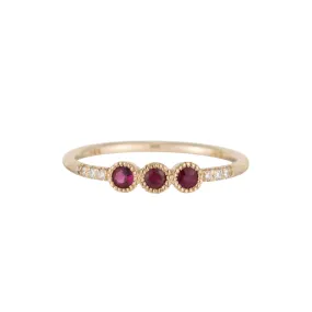 3 Bezel Ruby Equilibrium Ring