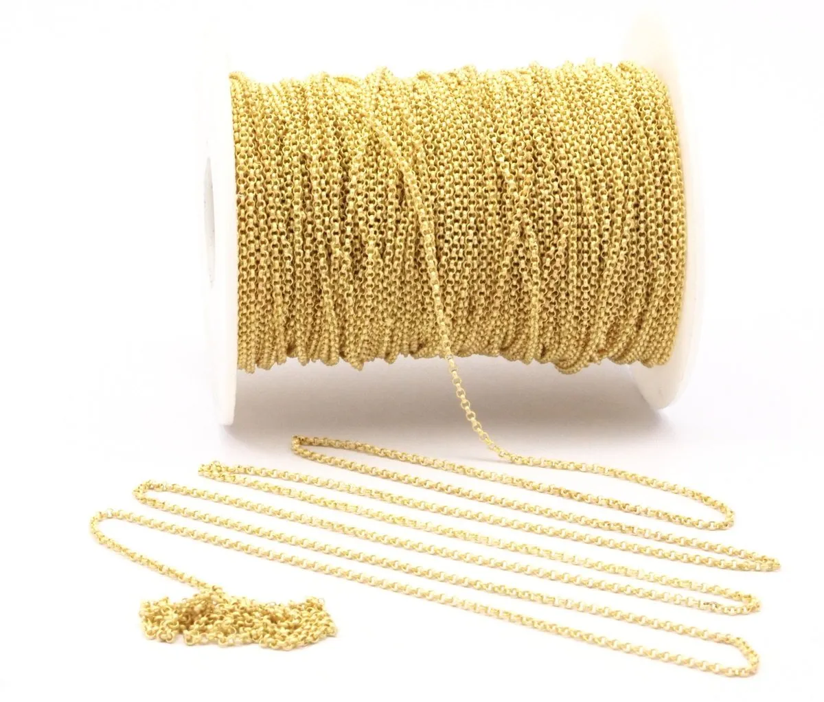 5 M. Soldered Raw Brass Rolo Chain ( 1.6 Mm ) R4684  ( Z069 )