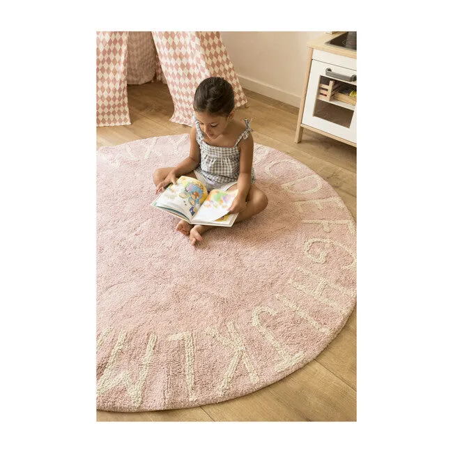 ABC Round Washable Rug -  Vintage Nude/Natural