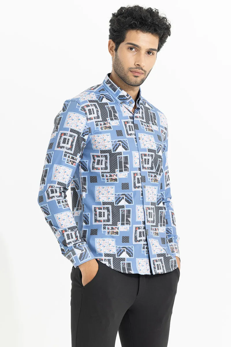 Abstract Block Blue Shirt