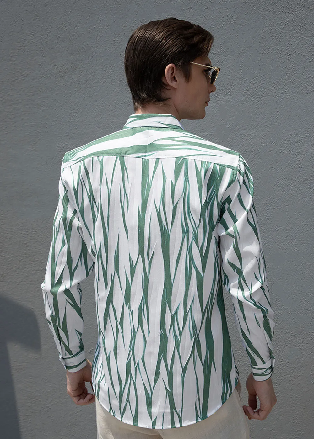 Abstract Light Green Shirt