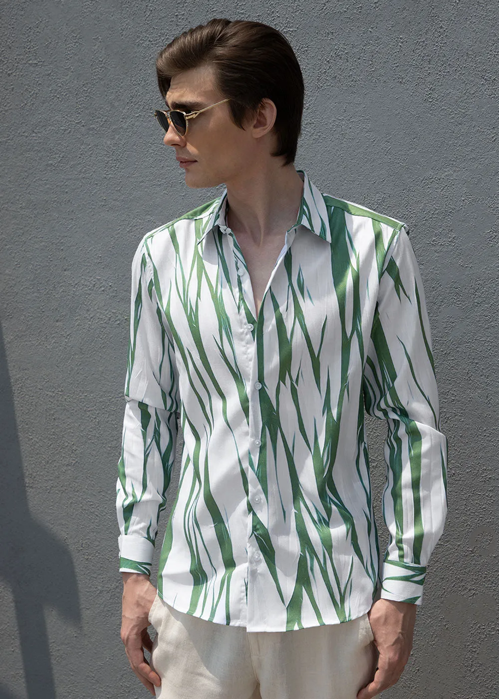 Abstract Light Green Shirt