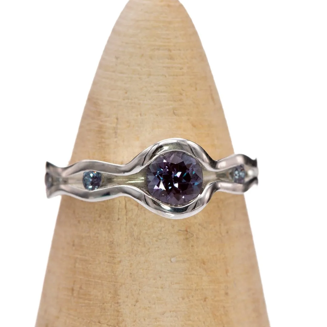 Accented Wave Alexandrite Engagement Ring