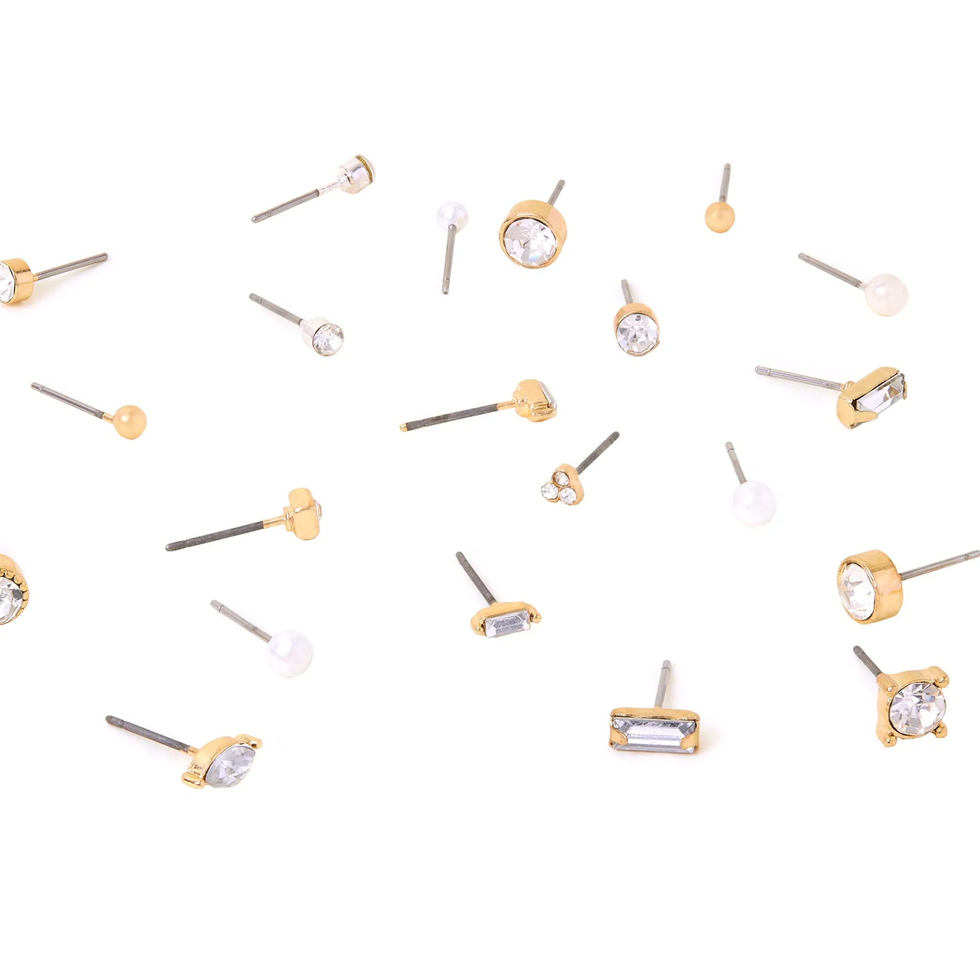 Accessorize London Women's Gold  Sparkle Stud Earrings Pack of Fifteen