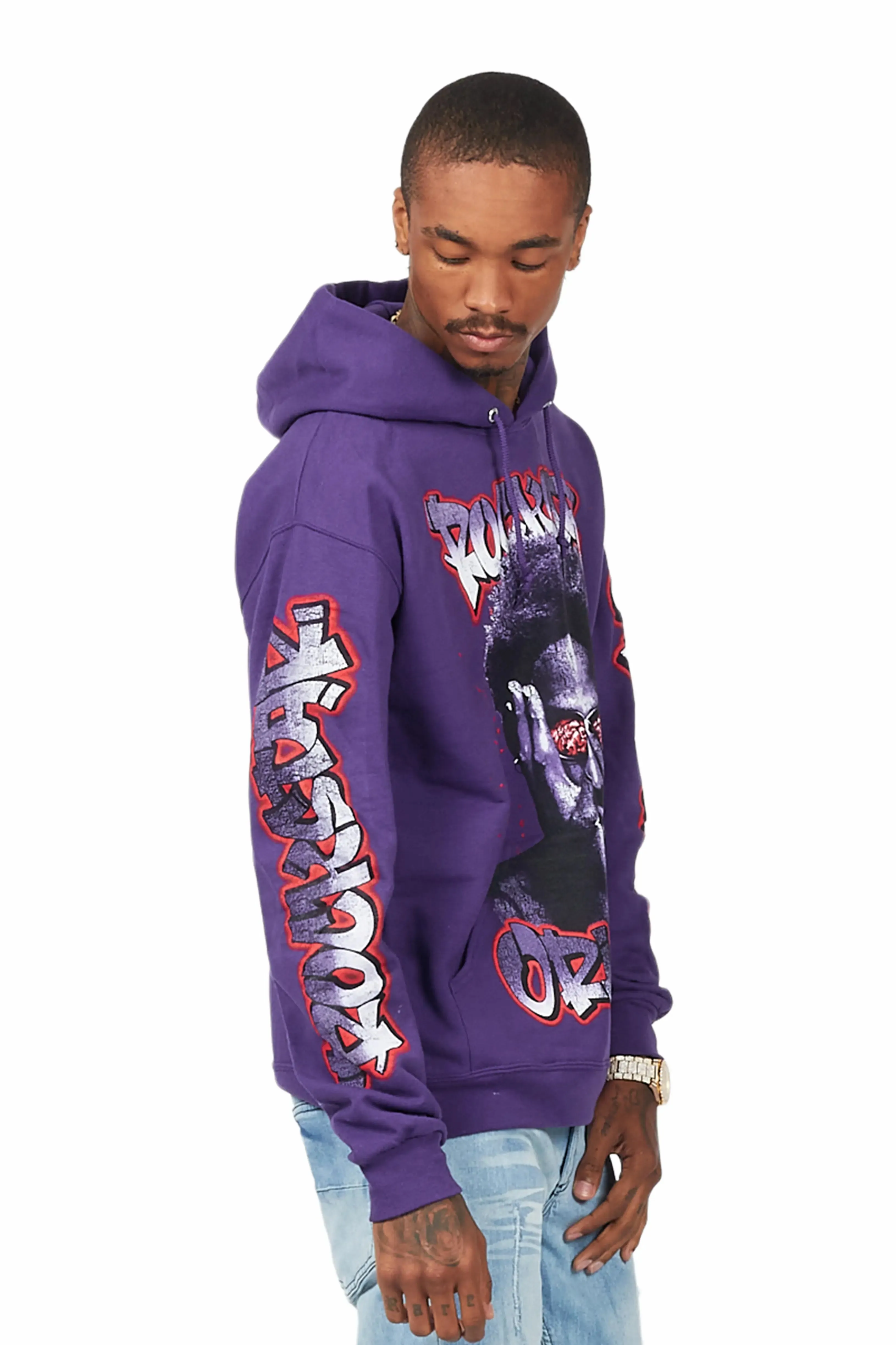 Acke Purple Graphic Hoodie