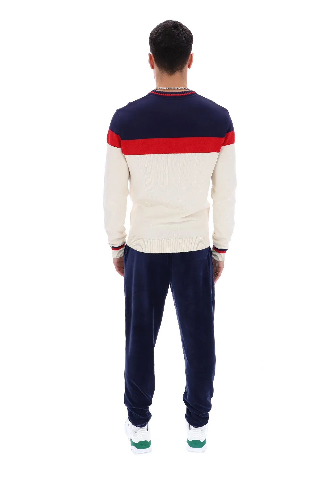 Alden Textured Knitted Colour Block Sweater