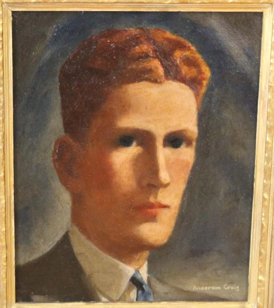 Anderson Craig American Gothic Portrait Oil Painting of a Man with Red Hair