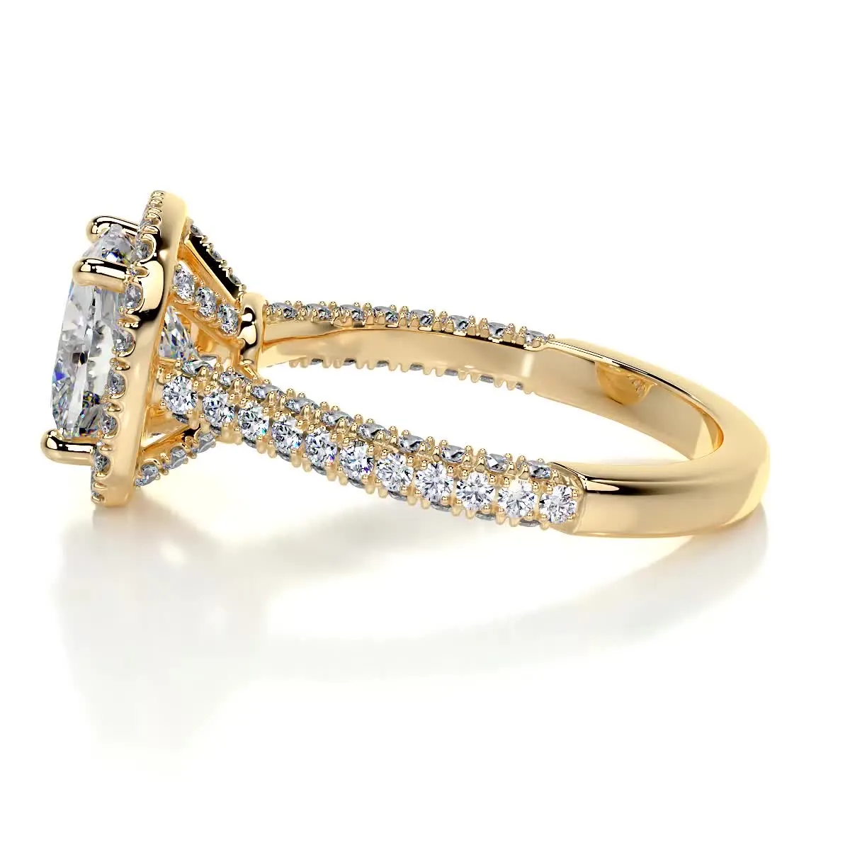 Annabelle Moissanite & Diamonds Ring -18K Yellow Gold