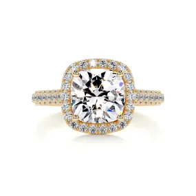 Annabelle Moissanite & Diamonds Ring -18K Yellow Gold