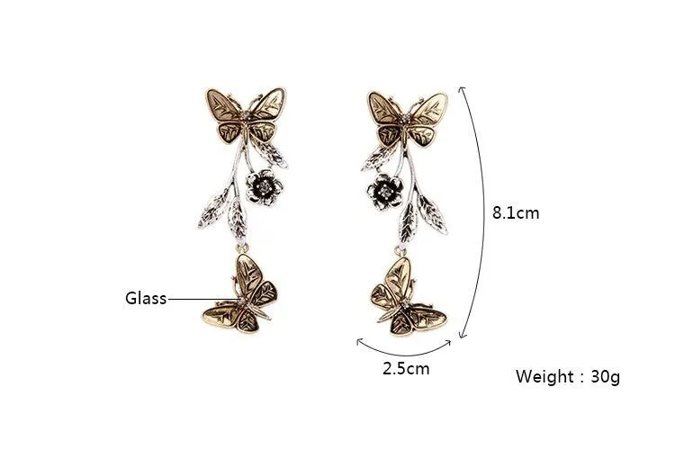 Antique Butterfly 2 in 1 Convertible Dangle Drop Earring