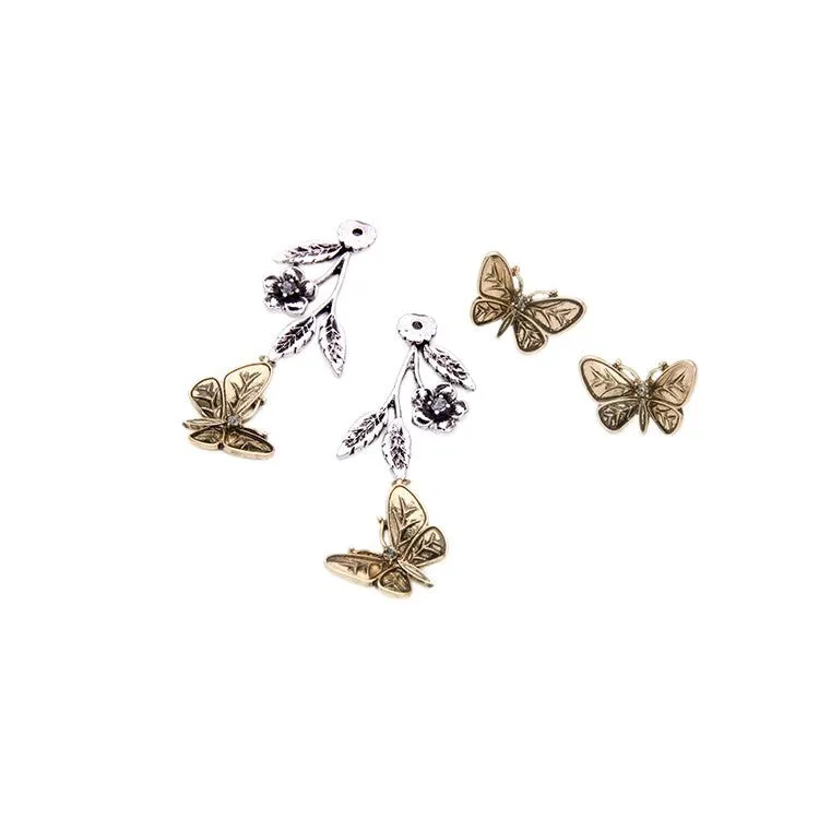 Antique Butterfly 2 in 1 Convertible Dangle Drop Earring