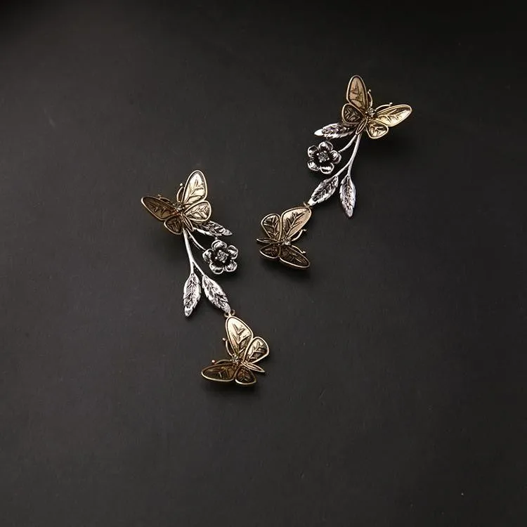 Antique Butterfly 2 in 1 Convertible Dangle Drop Earring