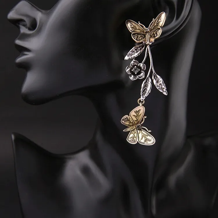 Antique Butterfly 2 in 1 Convertible Dangle Drop Earring