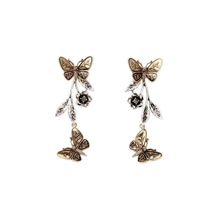 Antique Butterfly 2 in 1 Convertible Dangle Drop Earring