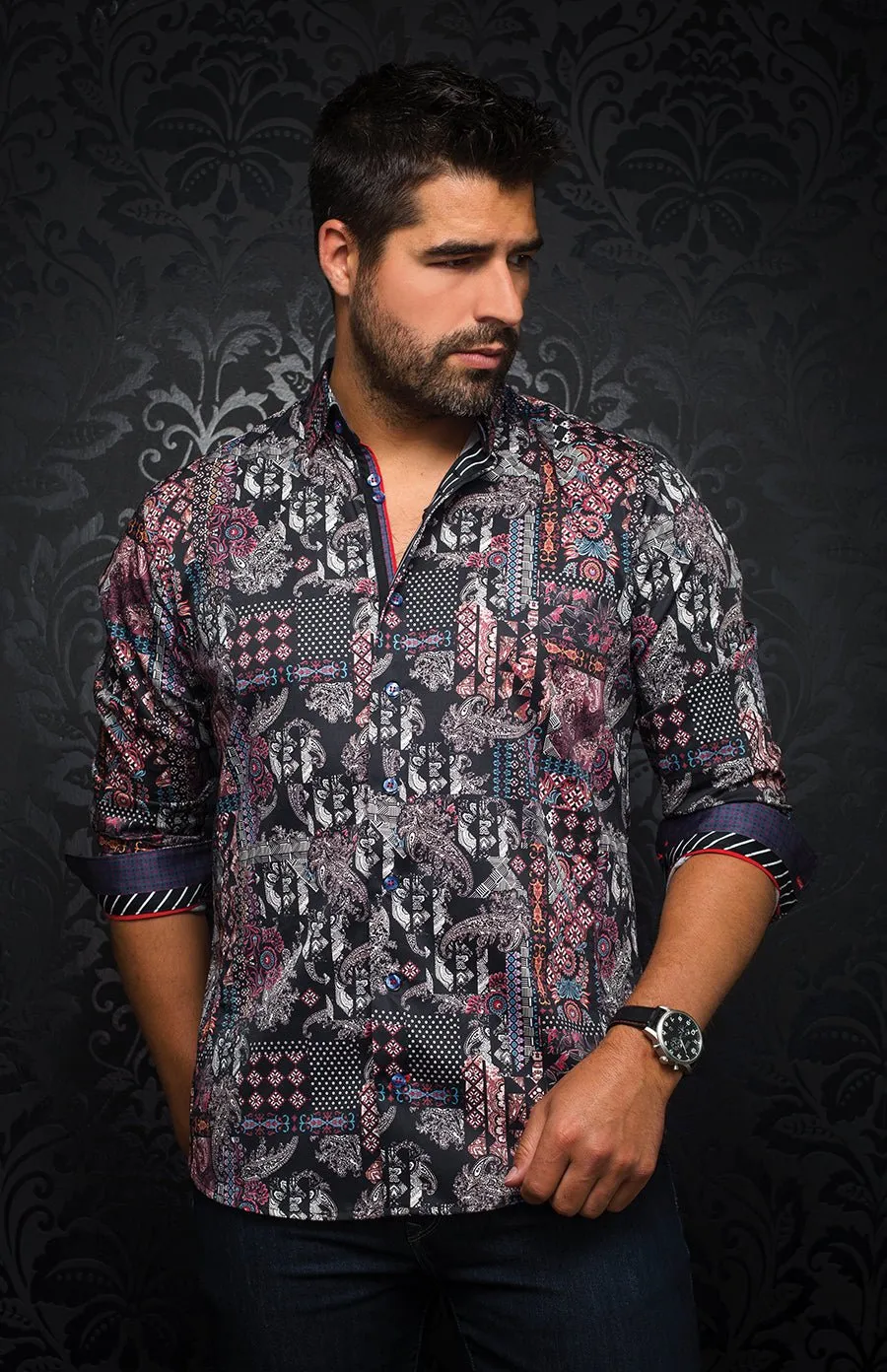 Au Noir Stretch Shirt | Borneo Multi