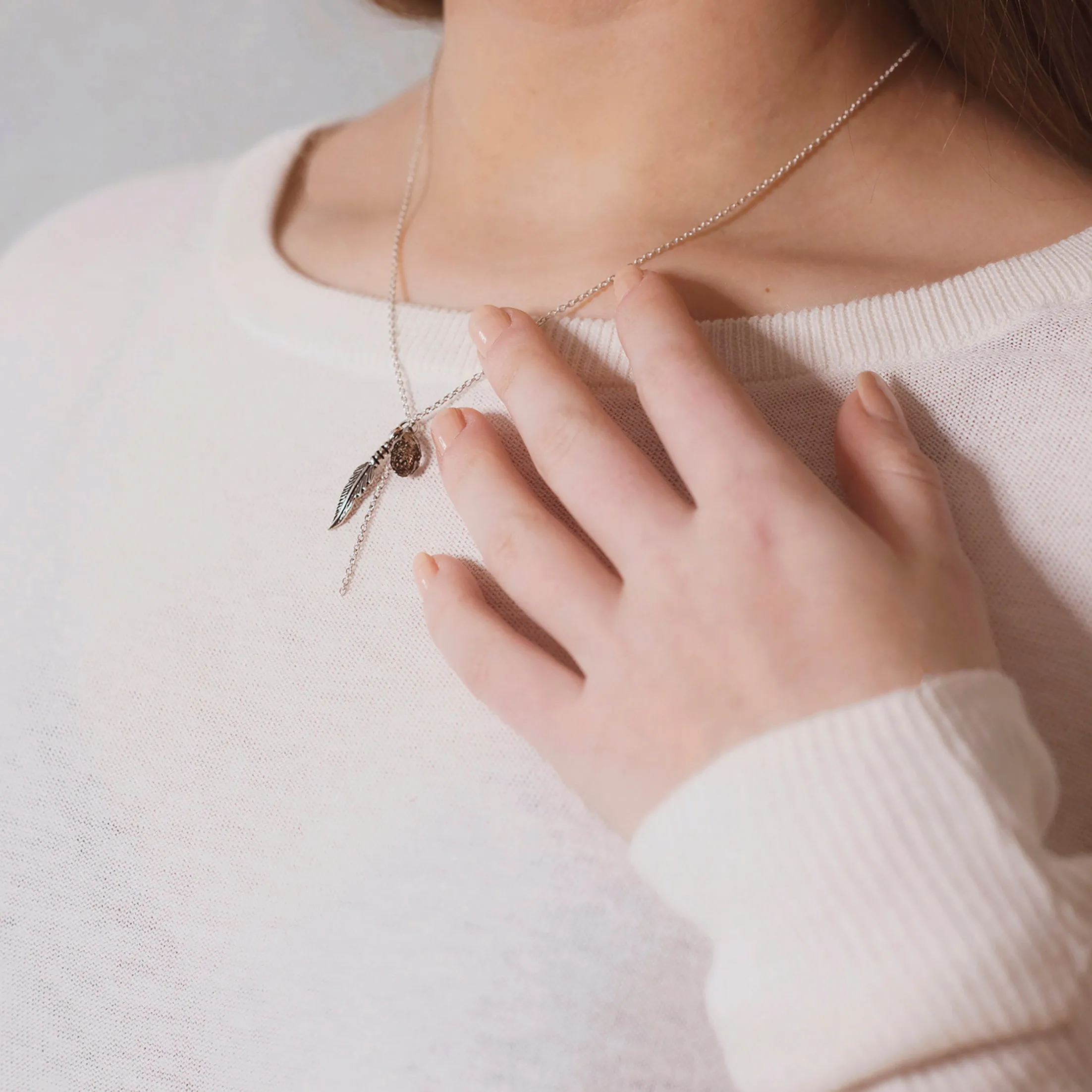 Bar | Little Layer Necklace | Sterling Silver - Pave