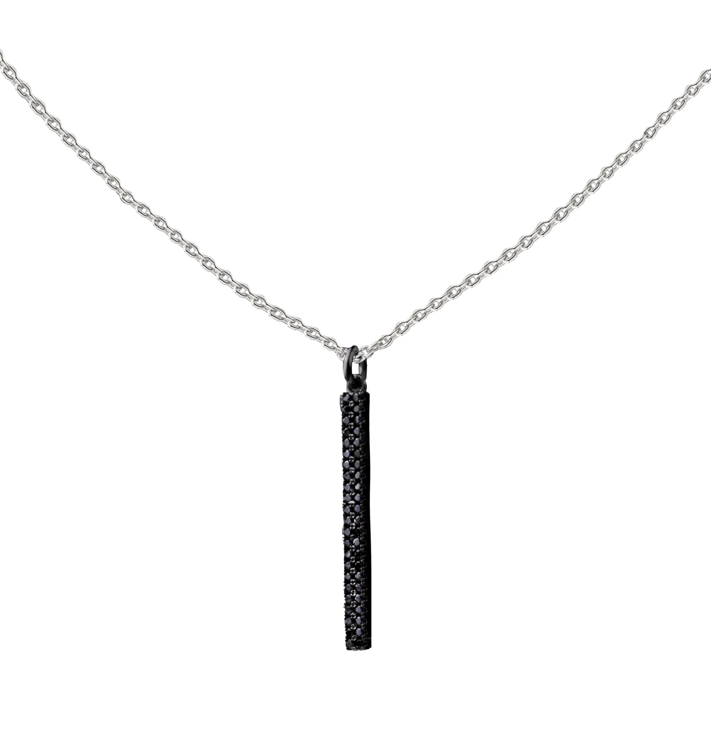 Bar | Little Layer Necklace | Sterling Silver - Pave