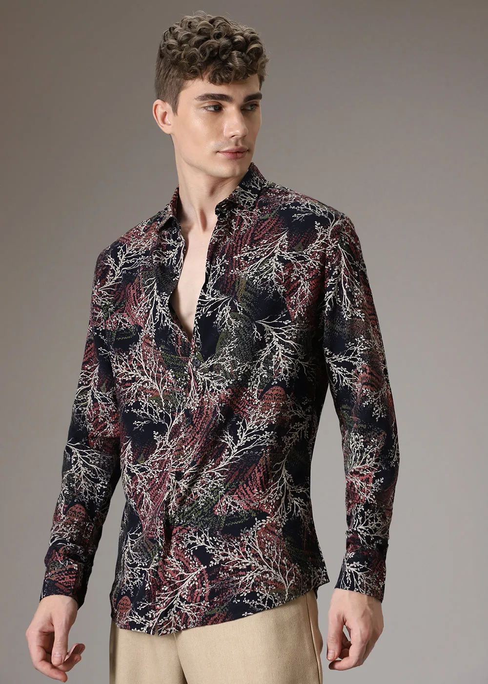 Black Coral Feather Shirt