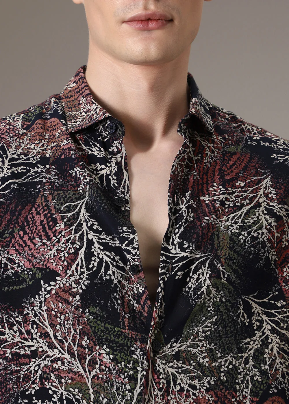 Black Coral Feather Shirt