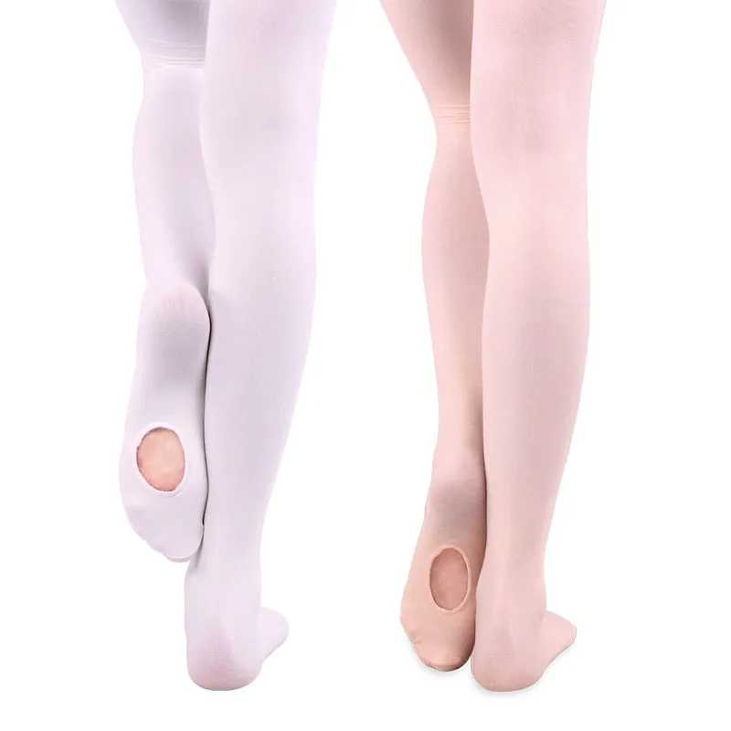 Blossom Girls Convertible Ballet Dance Tights Available in White and Nude Pink JERAVAE Brand