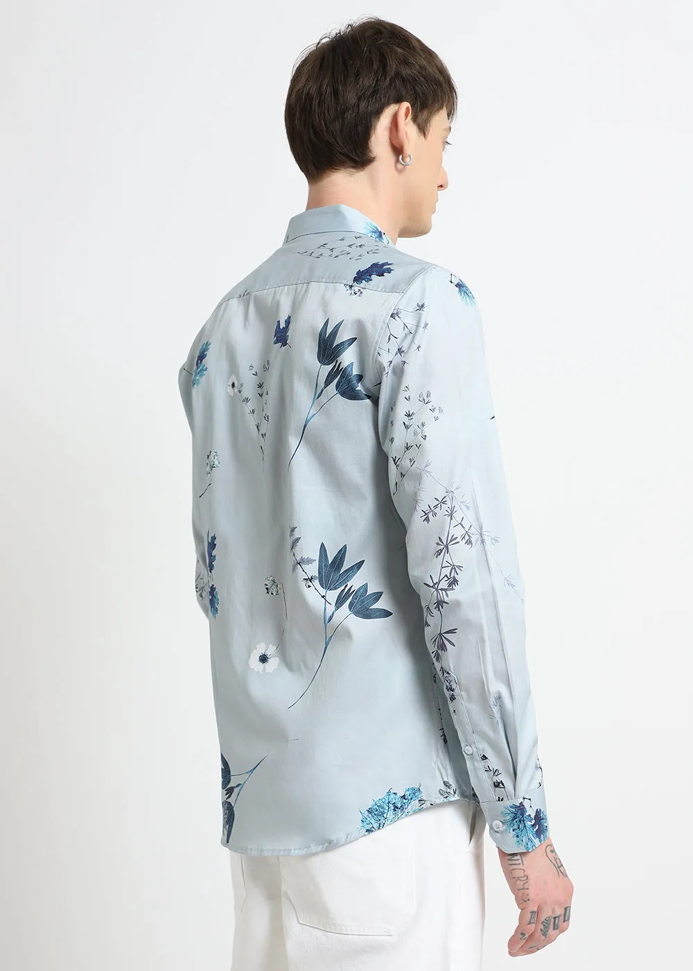 Blue Tropical Printed shirt