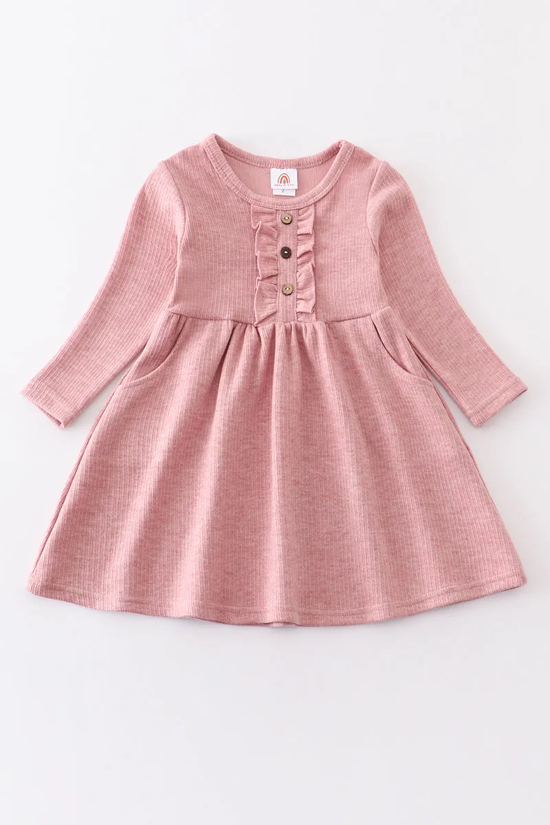 Blush ruffle girl dress