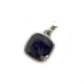 Boho Sapphire Quartz Square Pendant