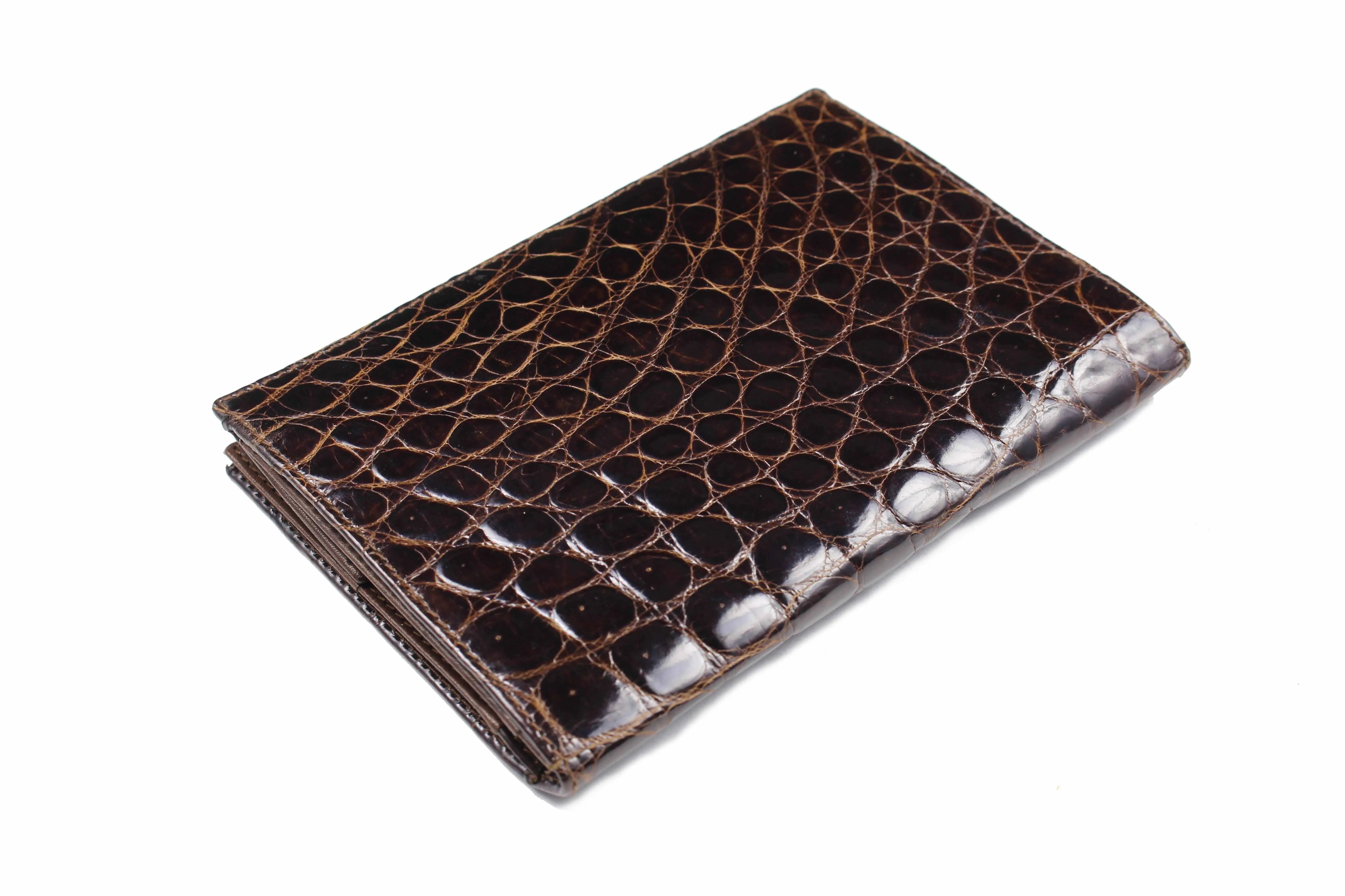 Brown crocodile skin wallet