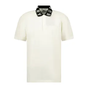 BURBERRYCollar Logo Polo T-Shirt White & Black