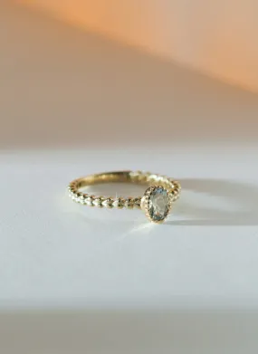 Caes aquamarine march birthstone ring 14k gold