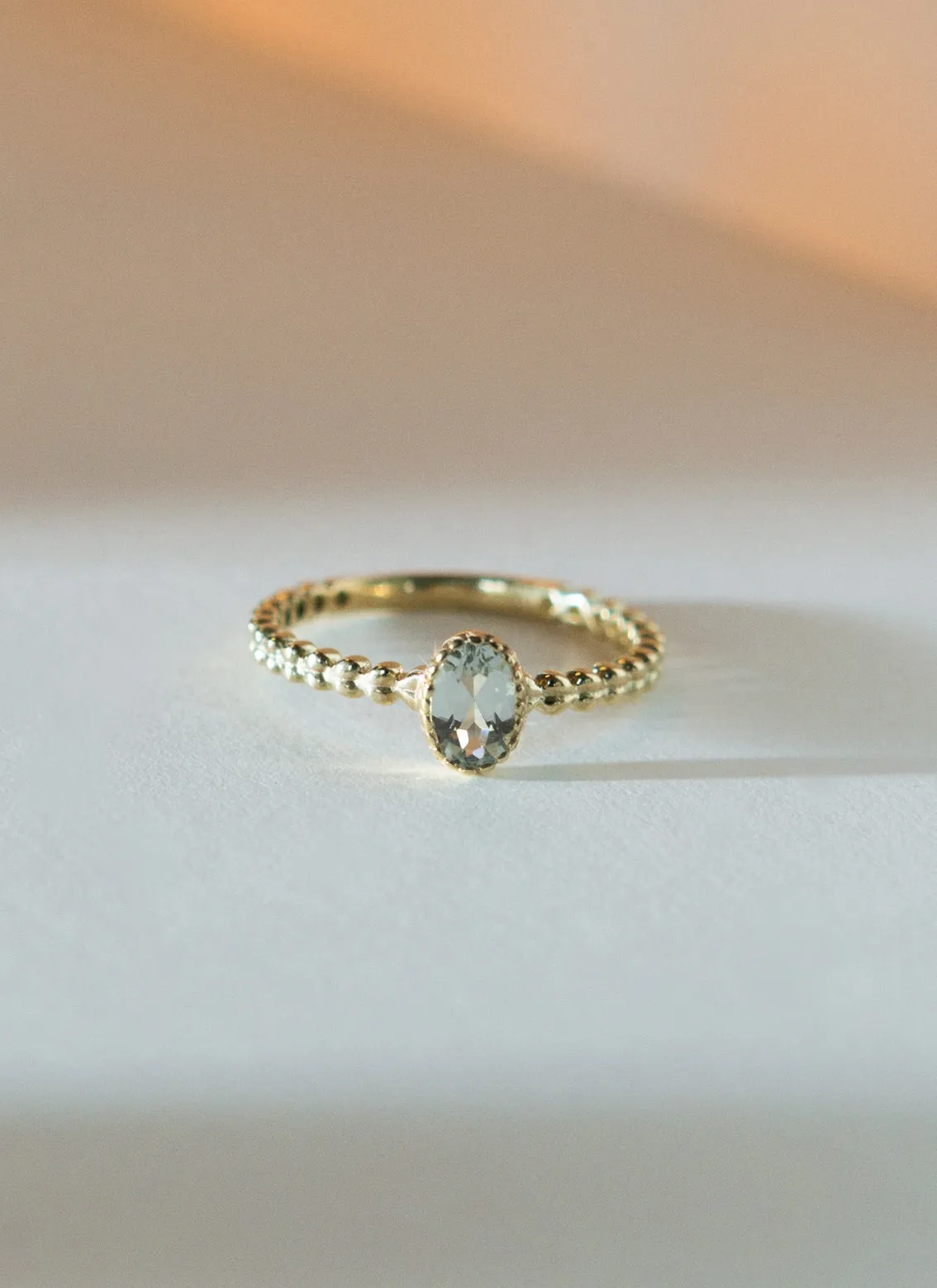 Caes aquamarine march birthstone ring 14k gold