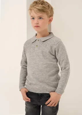 Caleb Grey Knitted Polo