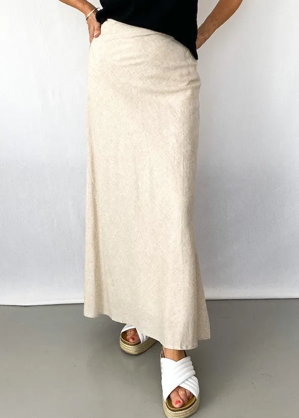 Celine Linen Blend Maxi Skirt