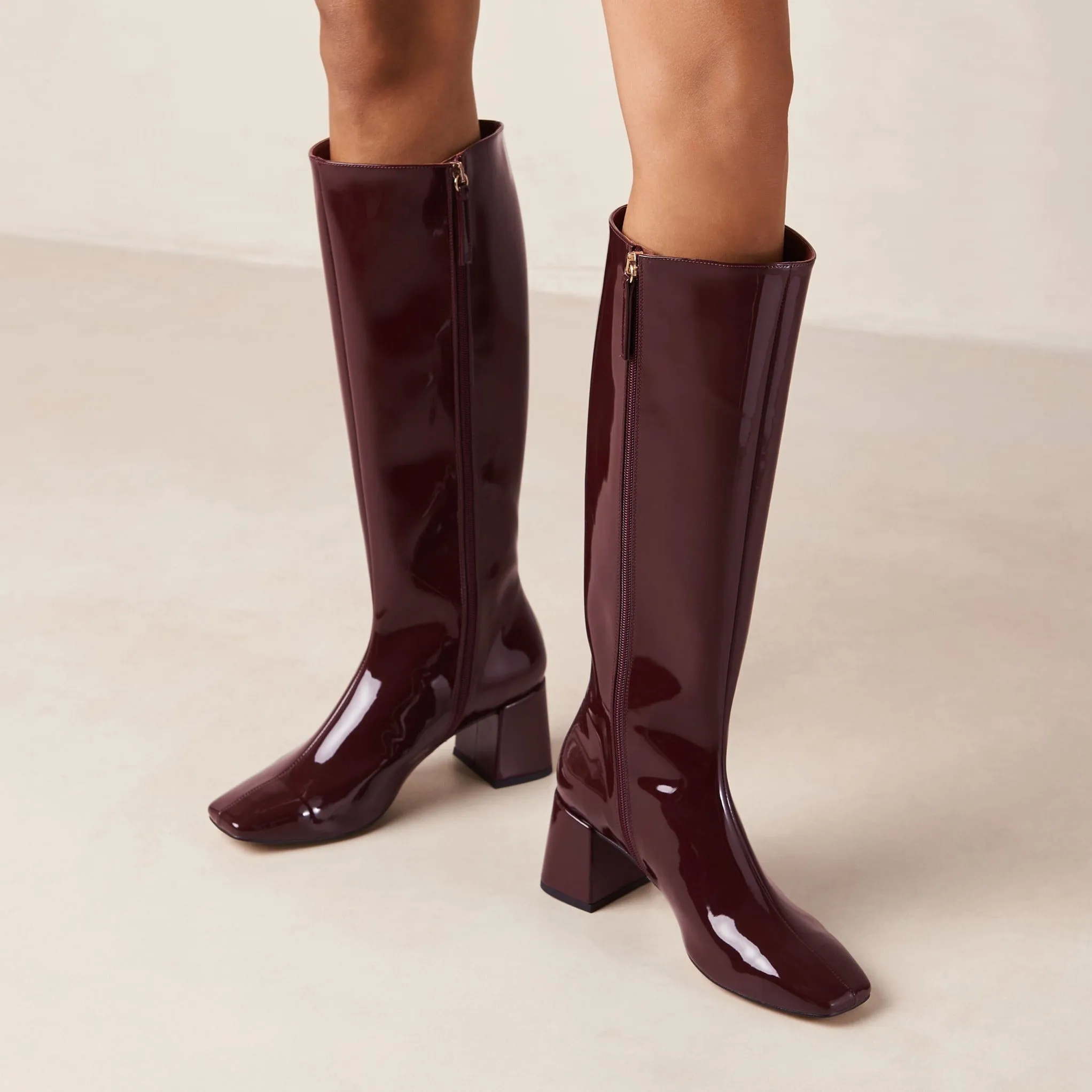 Chalk Onix Burgundy Vegan Leather Boots