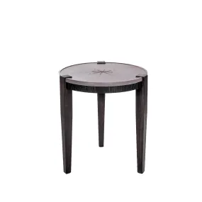 Coffee Table Rotondo Cuoio Anthracite