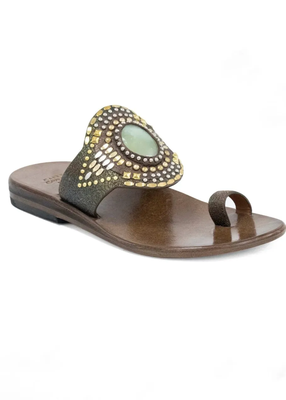 Colleen Cordero Rocal Semi Precious Jade Stone Sandal