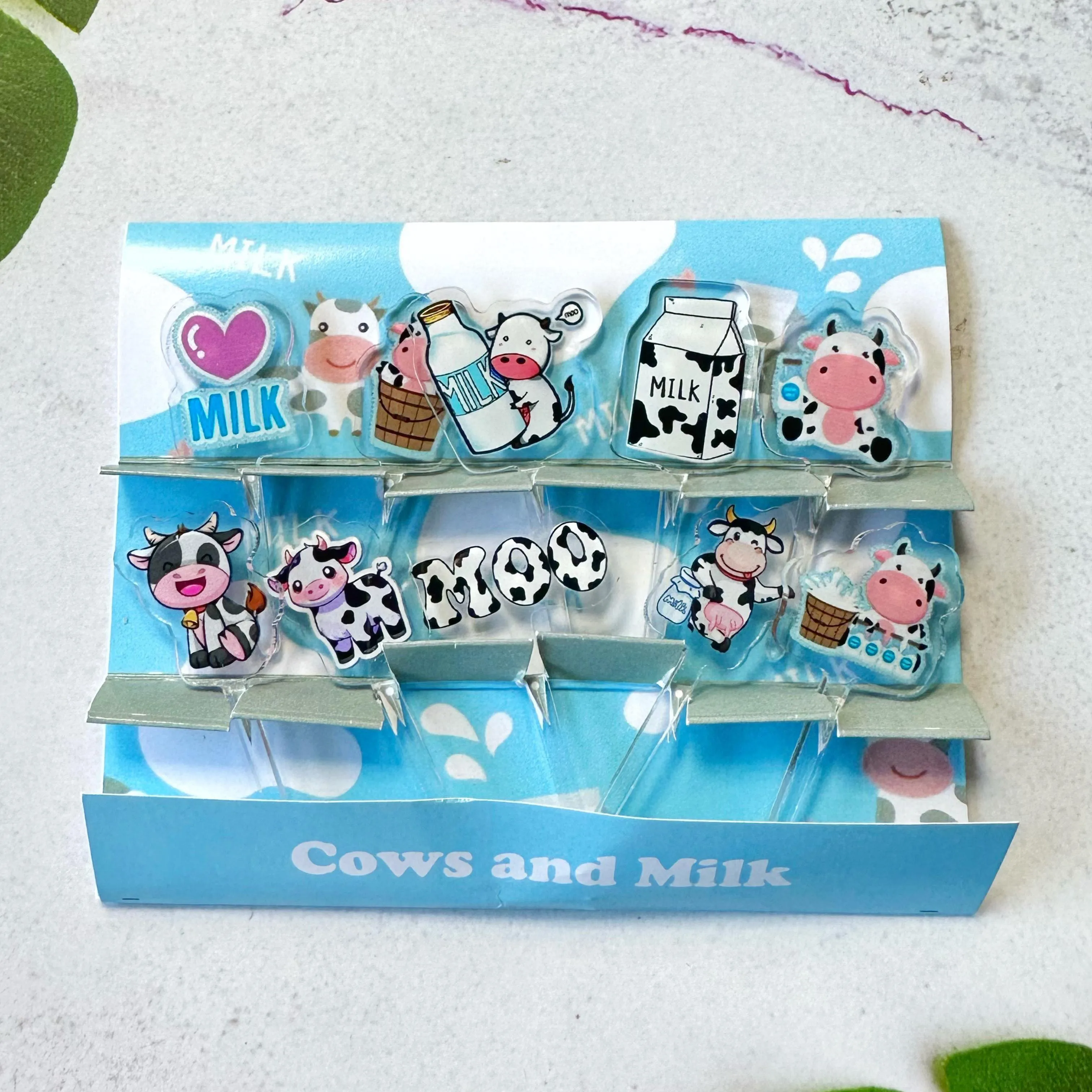 Cows and Milk Acrylic Food Pick