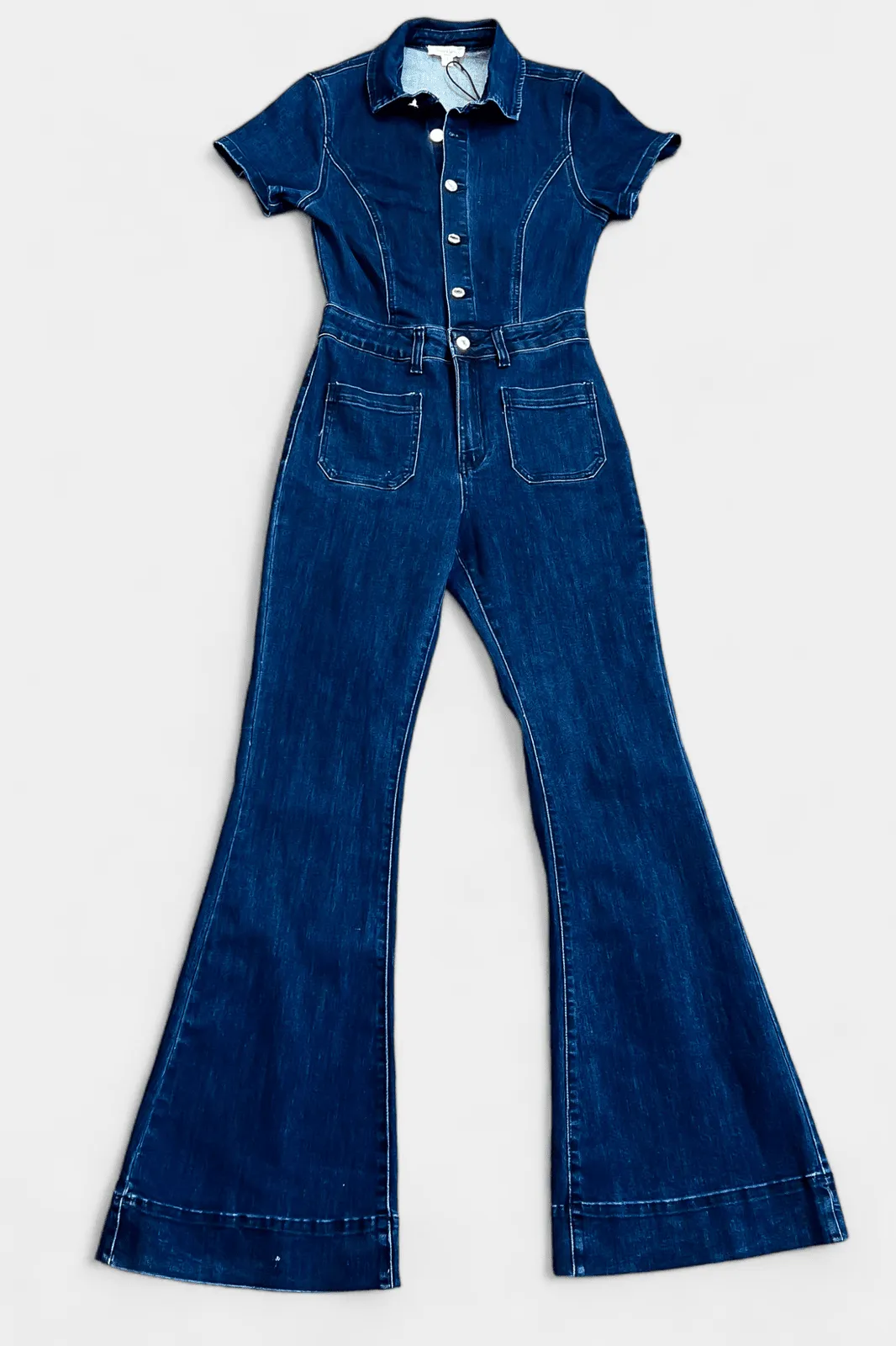 Dark Denim Flared Jumpsuit