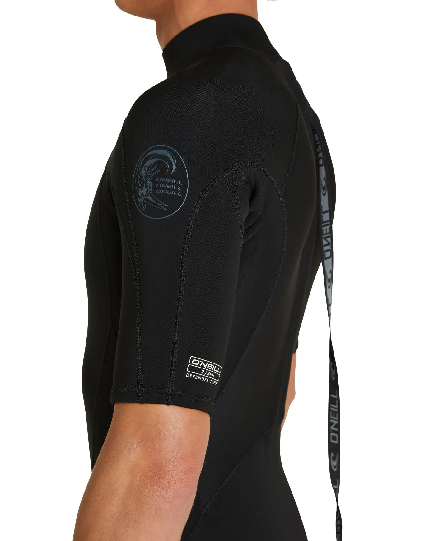 Defender Back Zip Short Sleeve Spring Suit 2mm Wetsuit - Black